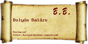 Bolyós Balázs névjegykártya